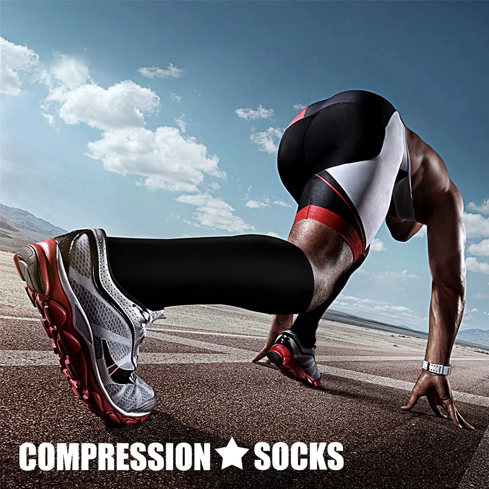1Pair Copper Compression Socks for Women & Men Circulation 15-20 mmHg -  Best Support for Nurses, Running
