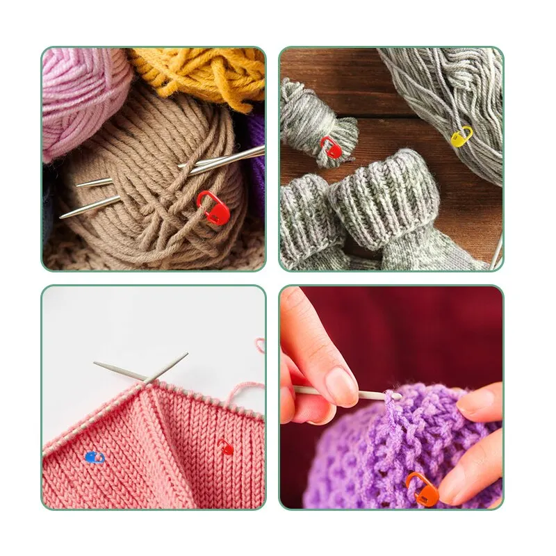 100Pcs Mix Color Knitting Stitch Counter Crochet Locking Stitch Markers  Stitch Needle Clip Knitting Crochet Markers
