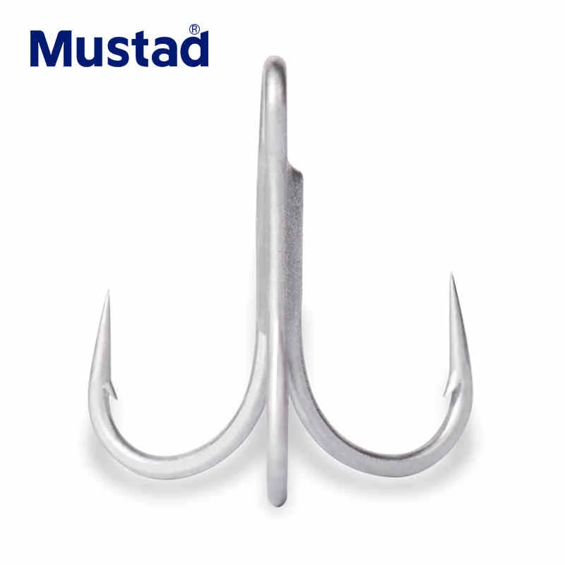 Mustad Treble Hooks Strong Sharp Barbed Hooks Anzuelos Deep Ocean Squid