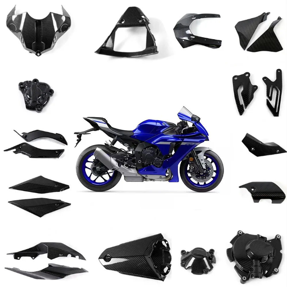 

For Yamaha R1 motorcycle accessories refitted full set of carbon fiber fuel tank side plate chain cover 15+