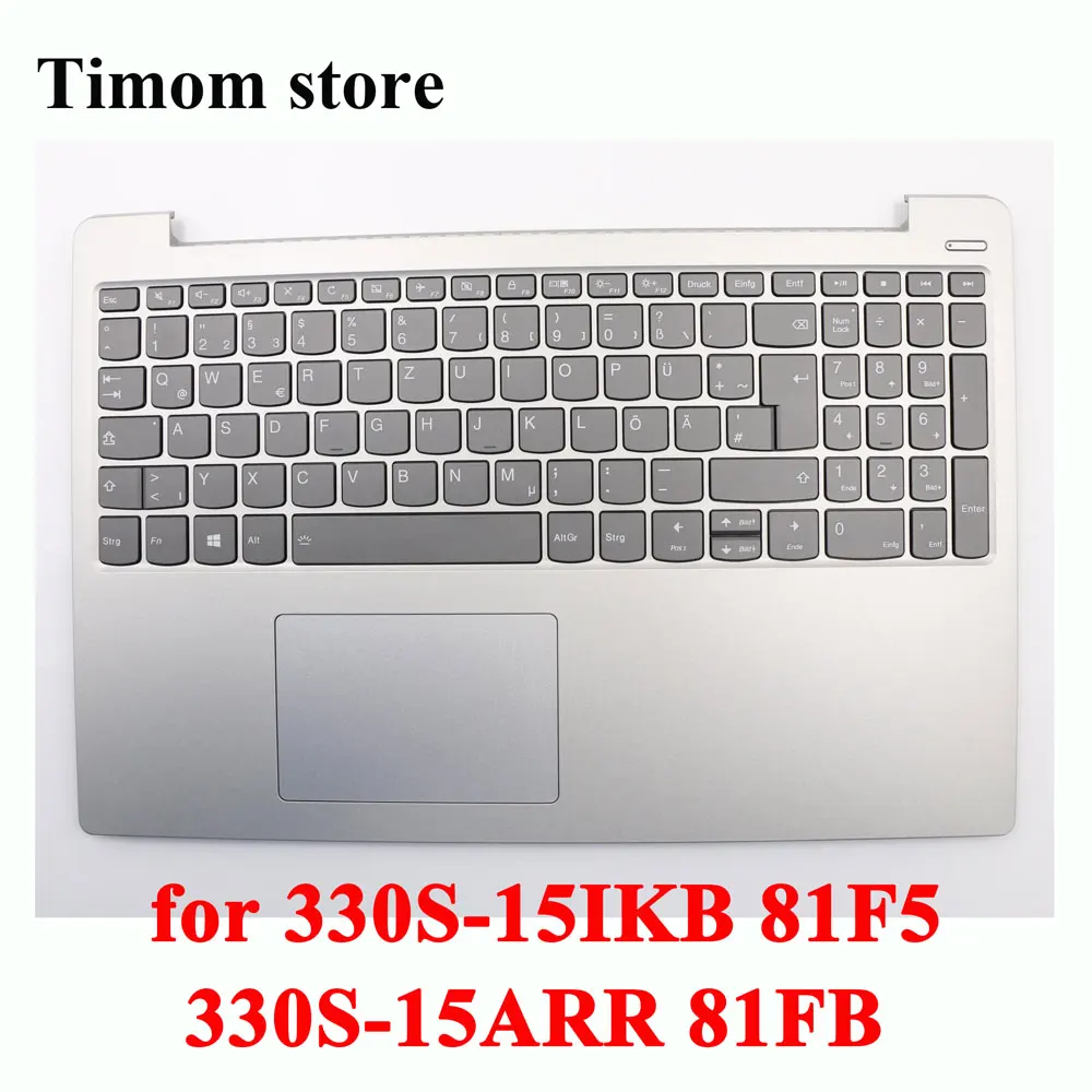 

C-чехол с клавиатурой, немецкий для 330S-15IKB 81F5 ideapad 330S-15ARR 81FB Lenovo, оригинальная новая верхняя крышка для рук, серый 5CB0R07359