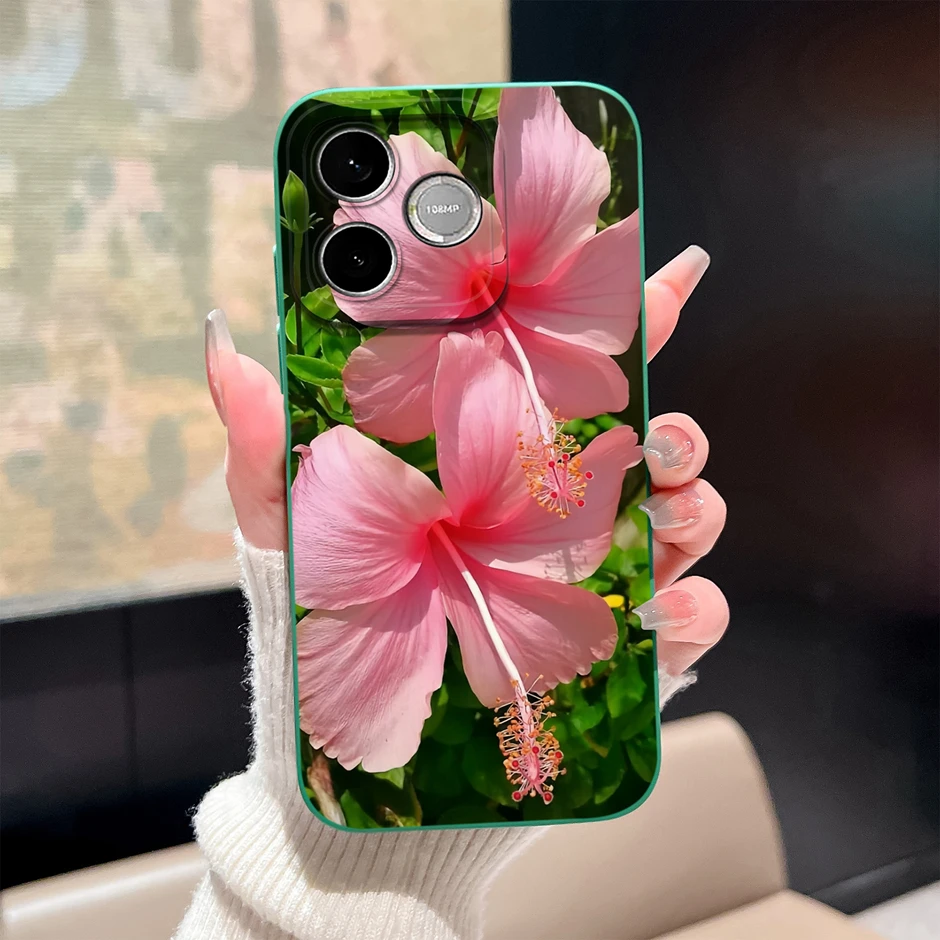 Candy Color Floral Durable Anti-Drop Simple Bumper Case