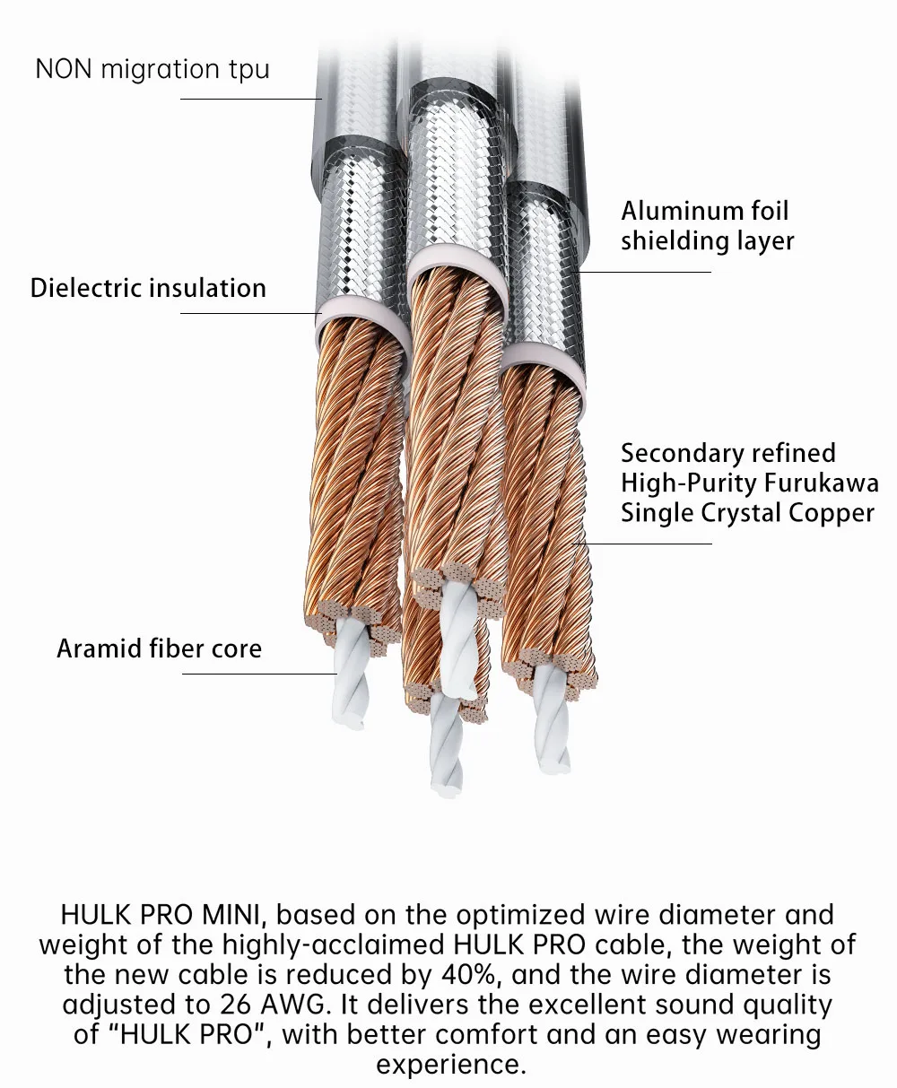 DUNU Hulk PRO MINI ケーブル & Q lock typeC