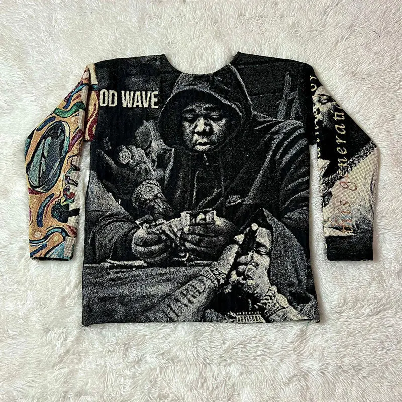 Sweatshirt Y2K Clothes American Gothic Hip Hop 3D Digital Graphics Oversized Sweatshirt Mens Womens Round Neck Long Sleeve Tops