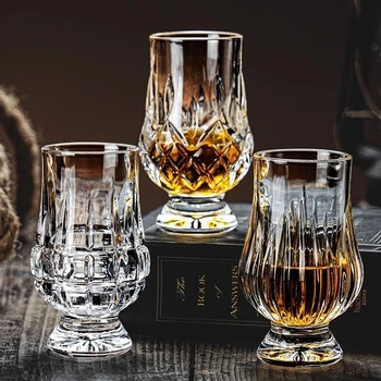 2pcs Light Luxury Whiskey Scotch Tasting Glass Crystal Glass Bar Party Supplies Mini Wine Cup Wine Cabinet Decoration