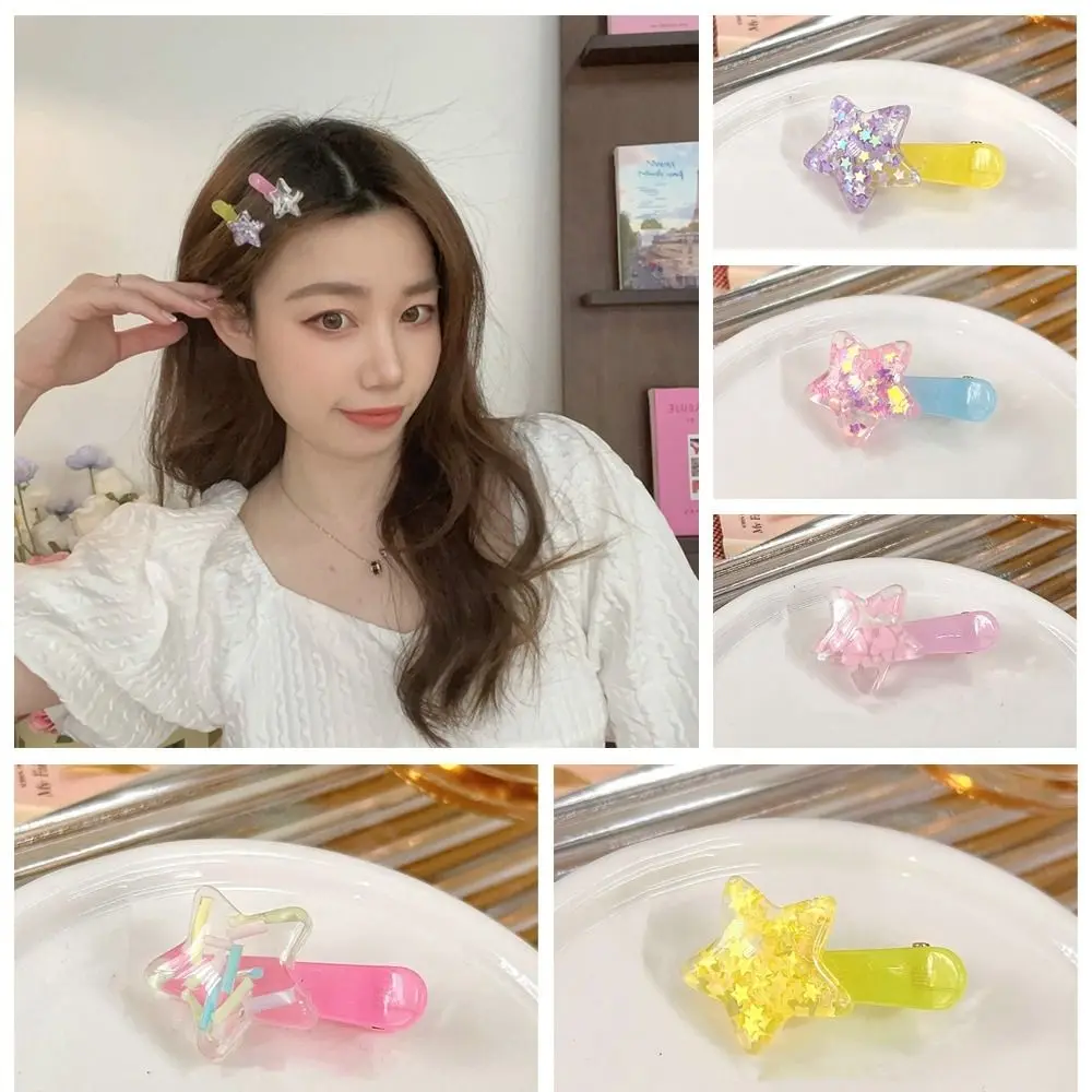 

Y2k звезда пентаграммы фотография модный мультяшный акриловый головной убор шпилька для волос для детей