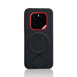 Diamond Pattern Leather Anti-Slip Grip Soft Case Cover with Metal Keys, Compatible with Magsafe for Honor GT Pro (Color A)
