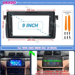 Enhanced Android Frame for BMW 3 Series E46 - 9 - Inch Matte Black Car Stereo Panel (For1999 - 2005 BMW E46)