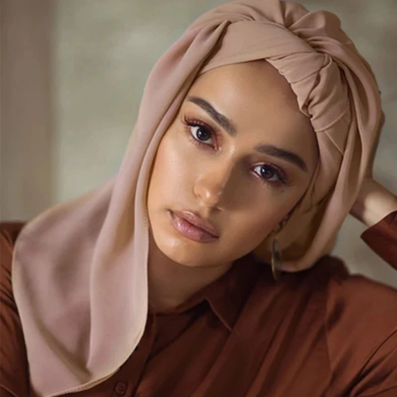 Ramadan Islamic Instant Bubble Chiffon Shawl Scarf Lady Head Wrap Women Hijabs Scarves Bufandas Muslim Veil Hijab Snood 180*70cm 2