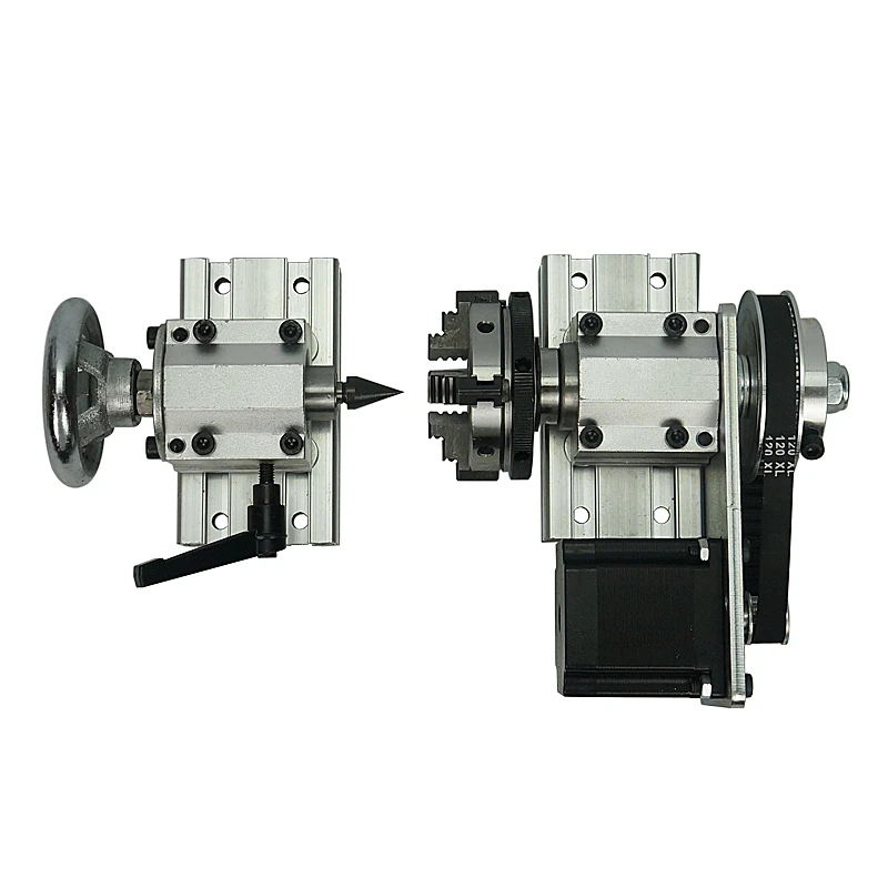 

DIY A axis 4th axis CNC kit Rotary axis Tailstock with 4 jaws chuck for CNC Router Engraver Milling Engraving Machine