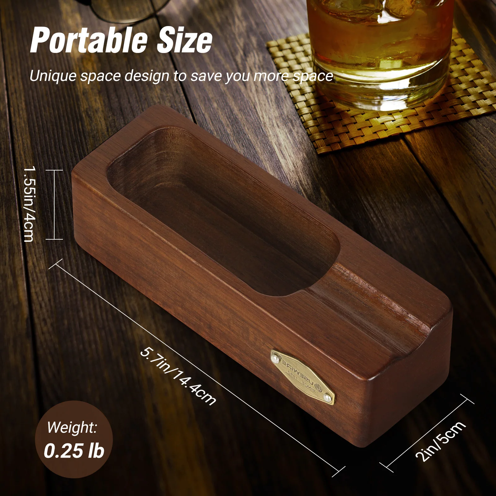 Cigar Ashtray Wooden Ashtray Smokers Outdoor Home Office Decoration Useful Portable Travel Smoking Lover's Gift