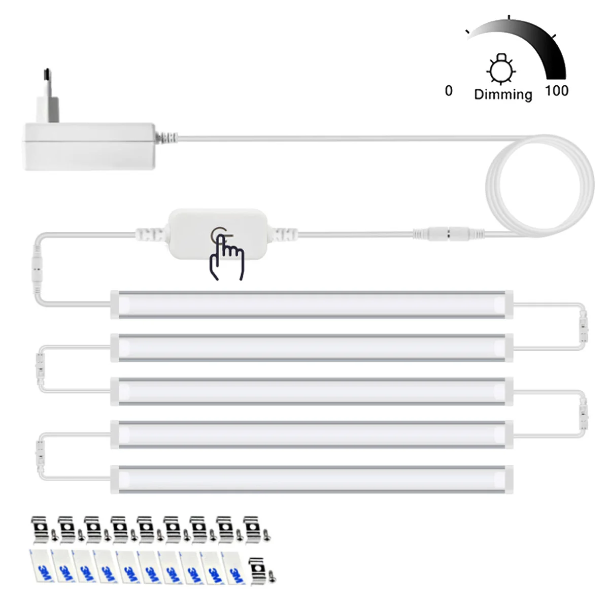 12V Aluminium LED Bar Lamp With Touch Switch Dimmer Under Cabinet Light for Kitchen Tandem lighting