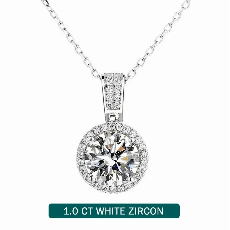 

ALITREE 925 Sterling Silver Necklace For Women Real Moissanite Diamonds Pendant With GRA Certificate Neck Chain Fine Jewelry