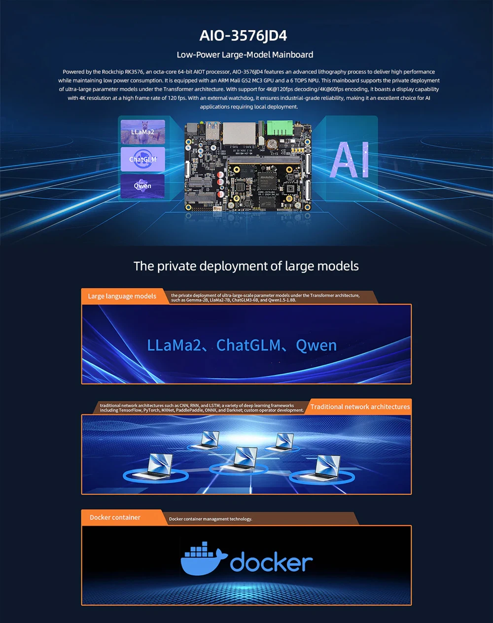 AIO-3576JD4 Large Model With Low Power Consumption AIOT Mainboard Rockchip RK357