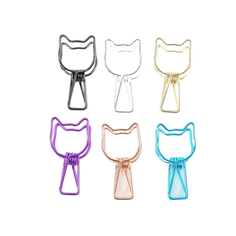 

6pcs/lot Mini Paper Clips Cartoon Bookmarks Office Shool Stationery Paperclips for Students Paper Book Page Clips Organizer
