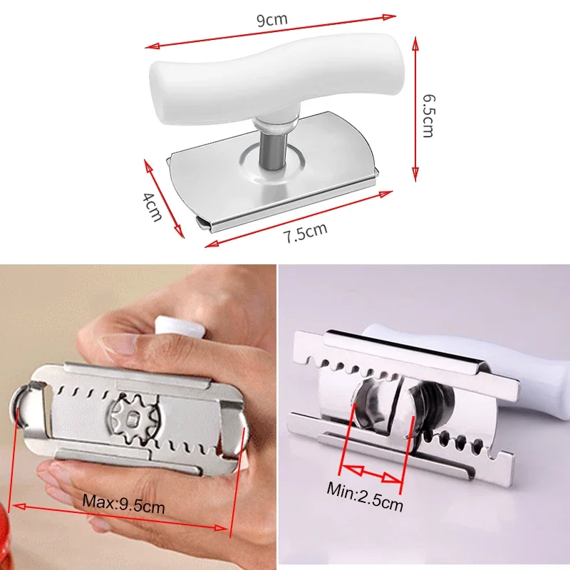 Can Opener for Kitchen Gadget Multi-function Adjustable Bottle Stainless Steel Lids Off Jar Opener Labor-saving Screw