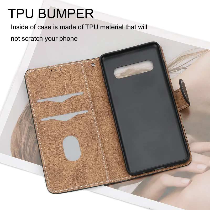 Retro Leather Magnetic Wallet Flip Cover with Lanyard