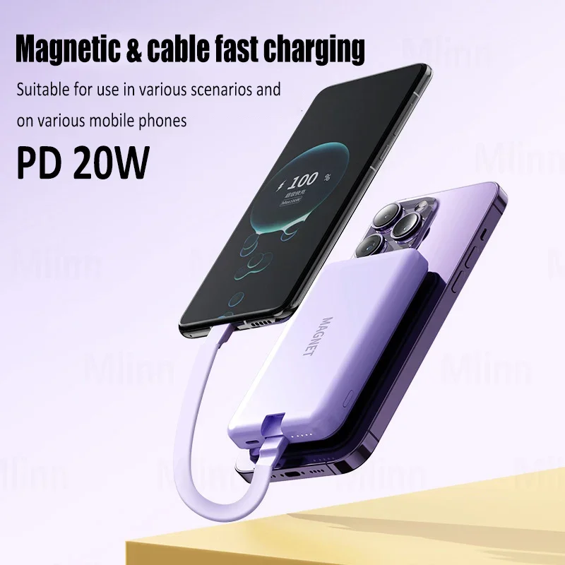 Mobile Phone Wireless Auxiliary Charger  MagSafe Power Bank Slim Mobile  Phone Charger - Battery Charger Cases - Aliexpress