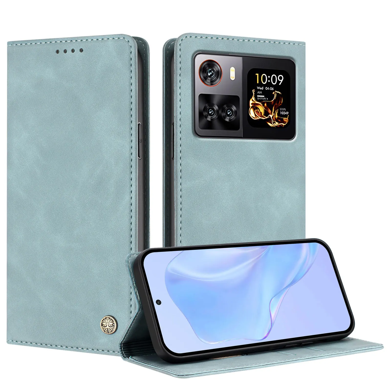 Dopamine Colour Flip Phone Case with Card Slot & RFID Blocking