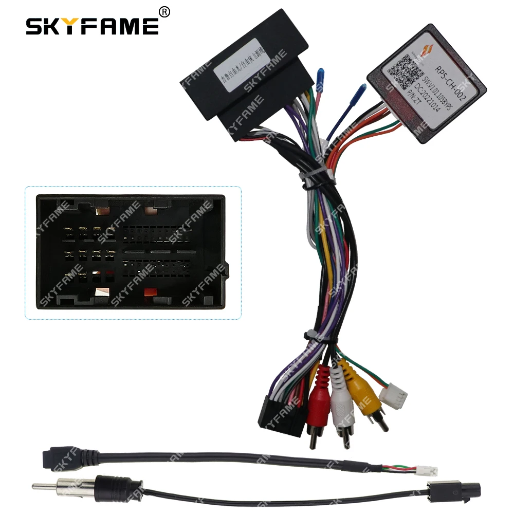 SKYFAME 16Pin Car Wiring Harness Adapter Canbus Box Decoder RP5CH002