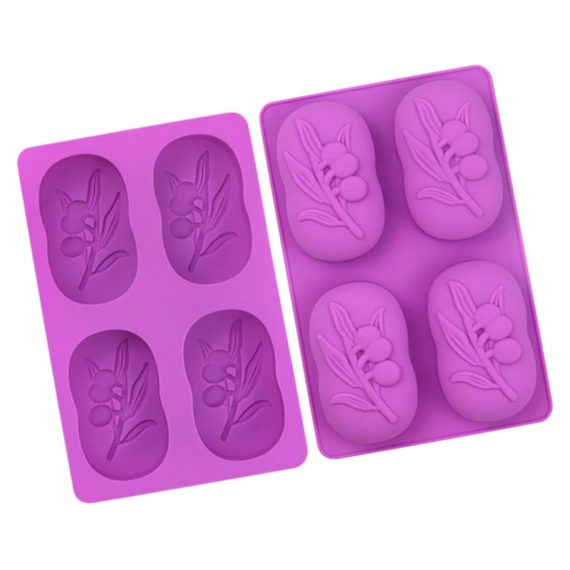 Oval Olive Tree Silicone Soap Mold 4 Cavities silicone soap molds