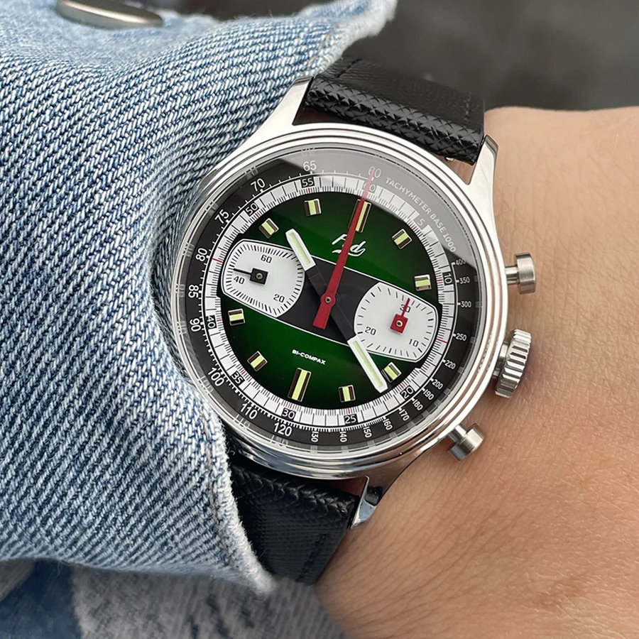 Fod Retro Men's Watch ST1901 Chronograph Mechanical Watch 38mm Fashion Timepiece Racing Series 2.0