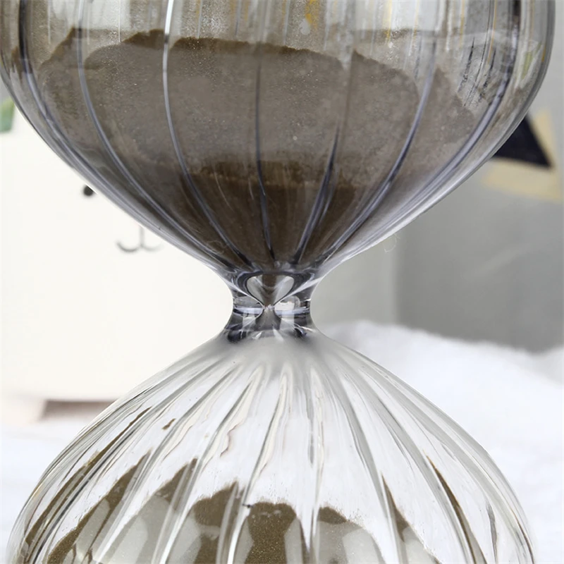 New 45 Minutes Hemispherical Stripes Hourglass Timer Time Management Tool Desk Decorative Clock Table Decor Glass Sand Crafts