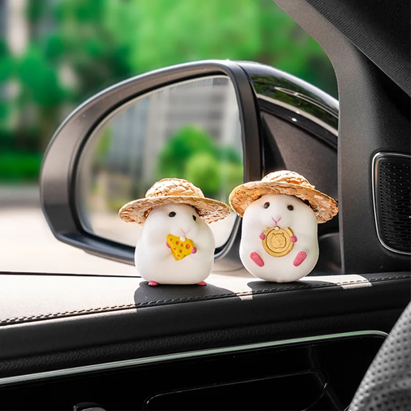 Cool Hamster Car Decoration Accessories Cute Console Doll For