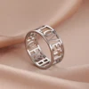 Amaxer LOVE FAITH HOPE Ring for Women Girls Stainless Steel Gold Color Fashion Rings Birthday Wedding Jewelry Gifts 2