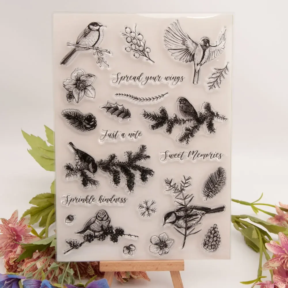 Bird Plants Clear Stamps Seal for DIY Scrapbooking Card Transparent Stamps Making Photo Album Crafts Decoration New