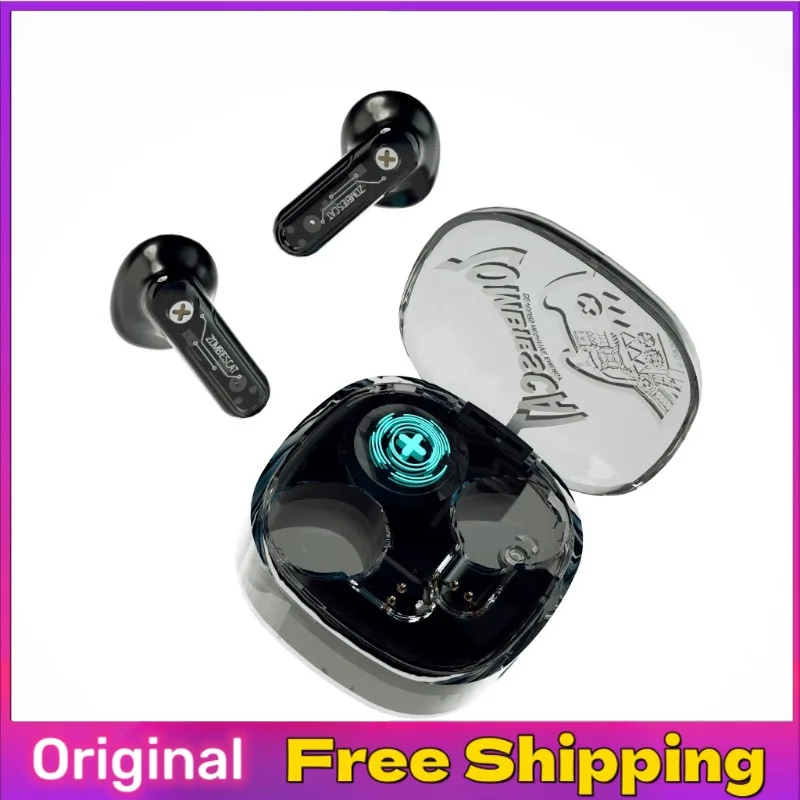 

New QCWS-B2 Transparent Wireless Bluetooth Headphones Bass Stereo Heavy Super Long Standby Semi-In-Ear Sports Headphones
