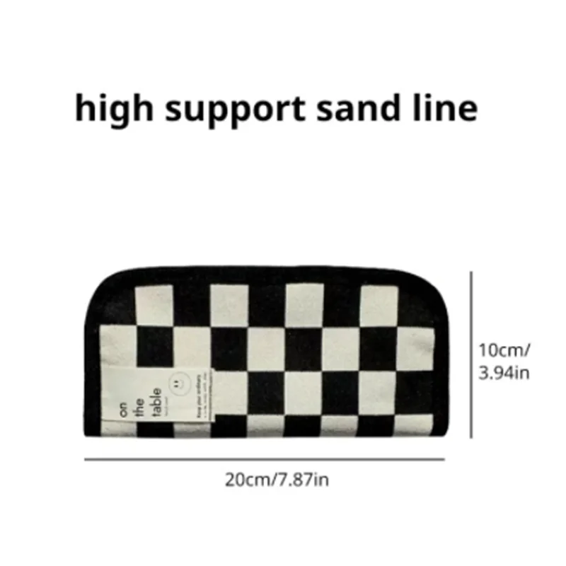 Pencil Case Storage Pencil Bag Student Canvas Stationery Box Large Capacity Black and White Checkerboard Grid pencil cases,stationery box