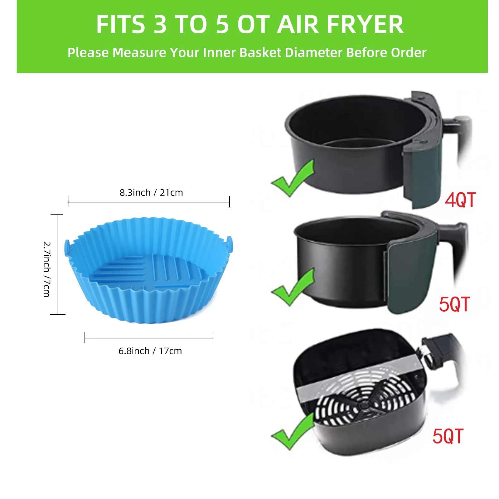 Air Fryer Accessory Part Round Grilling Pan Metal Material for 4QT Air Fryer  - AliExpress