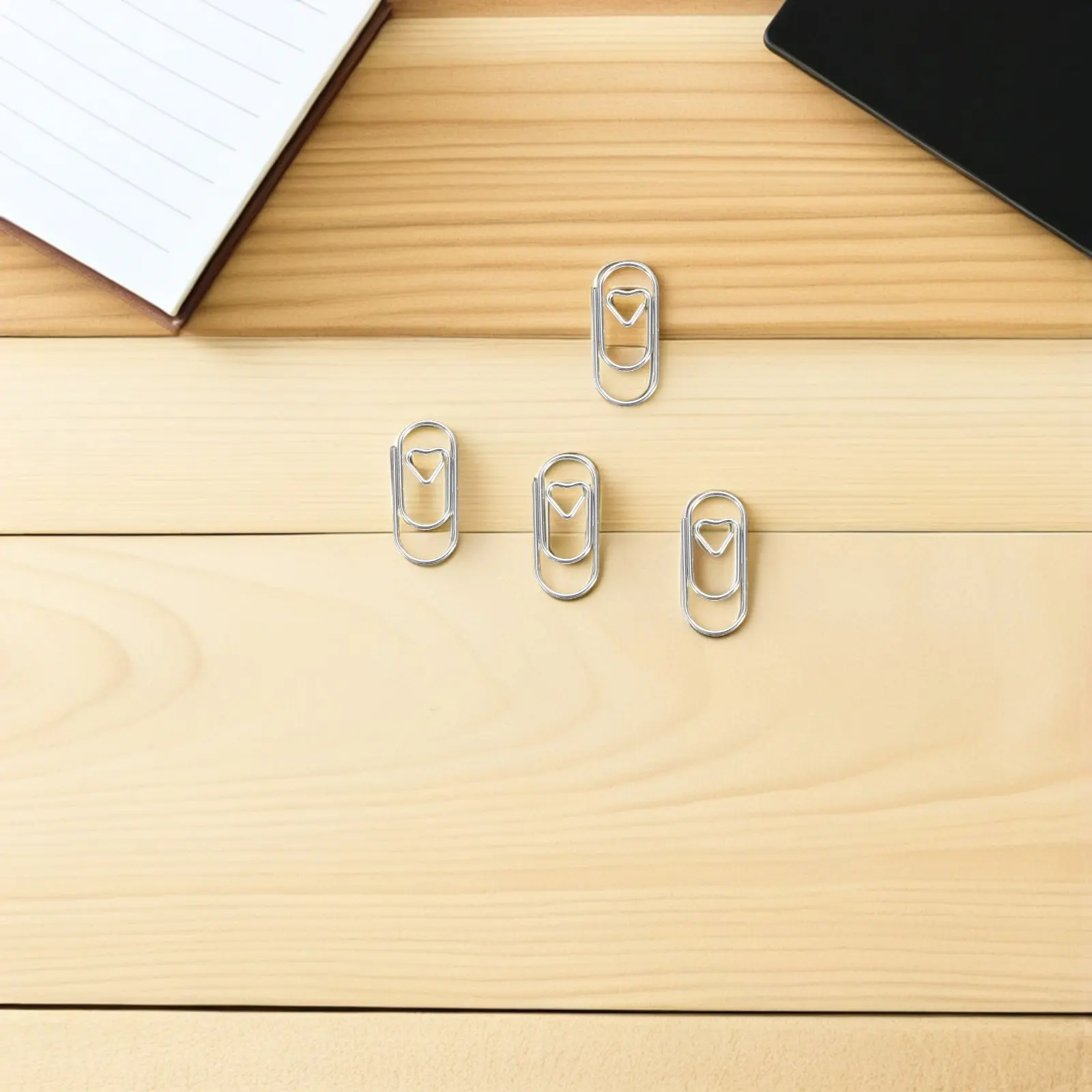 200Pcs 하트 종이 클립 실버 스틸 와이어 미니 사랑 모양의 클립 사무실 스크랩북 저널 문서 정리 메모 사진