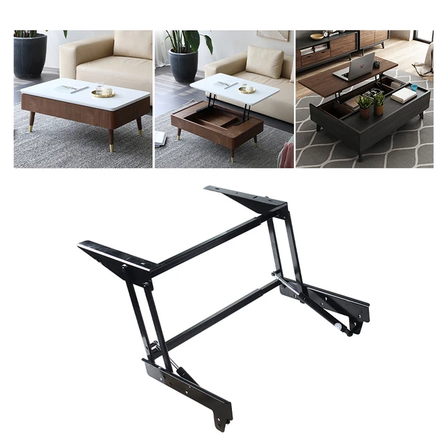 Mesa de centro grande ajustable con soporte para montaje de muebles,  mecanismo de bisagra con tornillos de montaje, 23 a 41 pulgadas