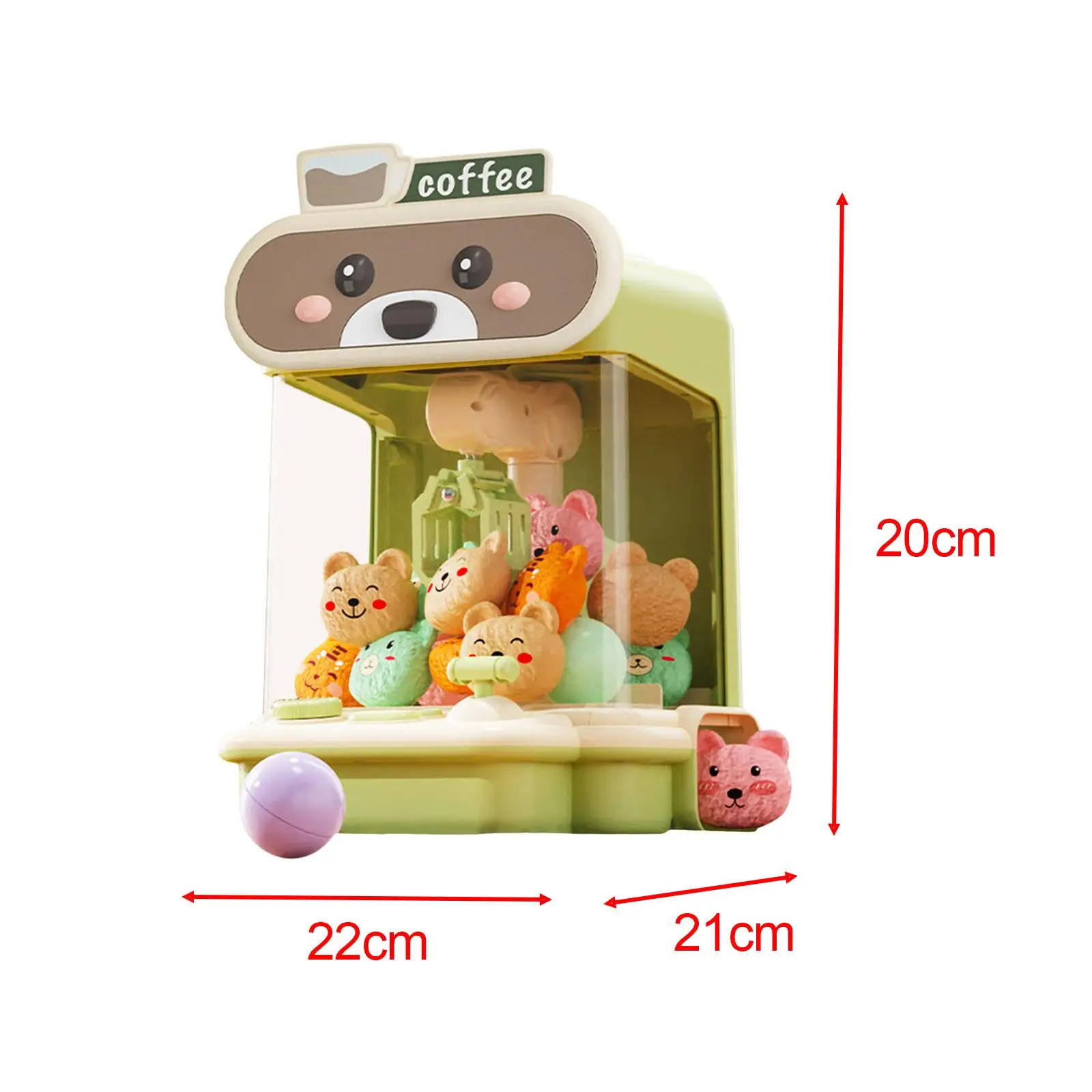 Claw Game Machine for Boy and Girls Exciting Indoor Party Favors with Music Kids Vending Toy Mini Candy Dispenser for 10 Dolls 6