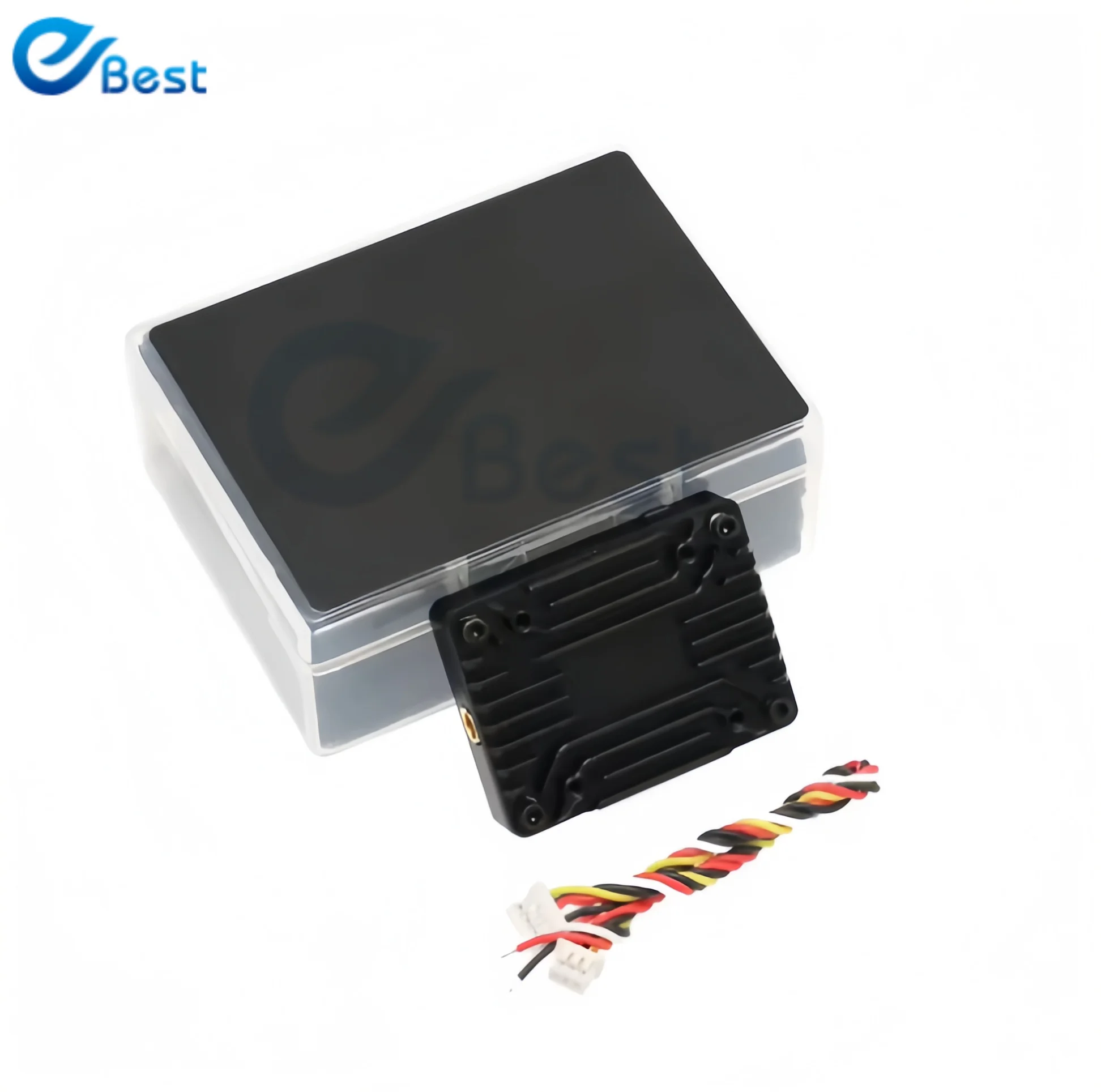 Côté du Foxeer Reaper Extreme V3 2.5W 80CH VTx avec dissipateur thermique nervuré et logo Foxeer