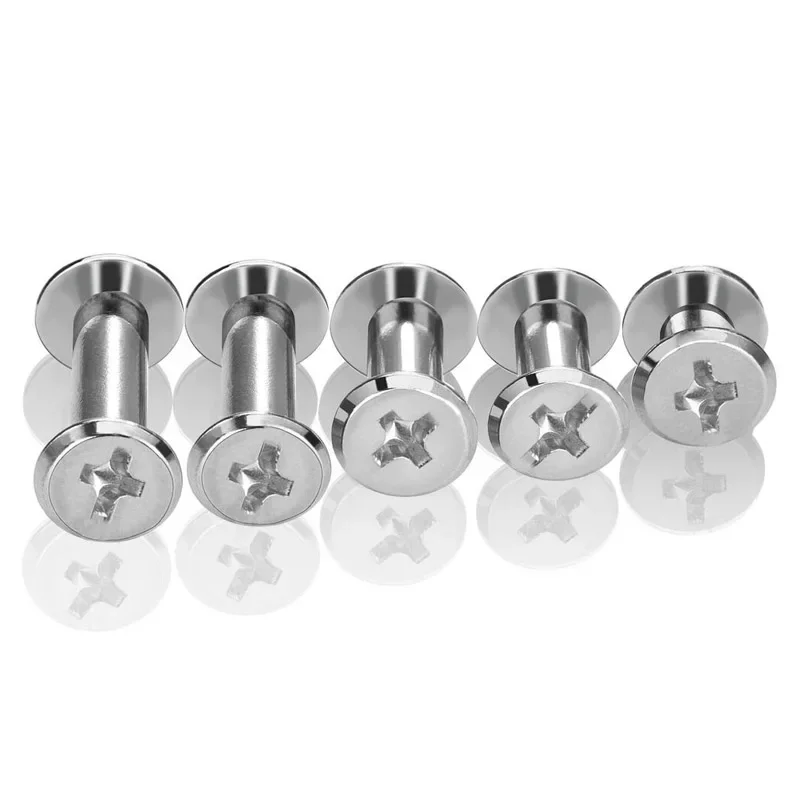 80Pcs M5 6/10/12/15/18mm Snap Rivet Bolts and Nuts Books Butt Screw Photo Album Binding Screw