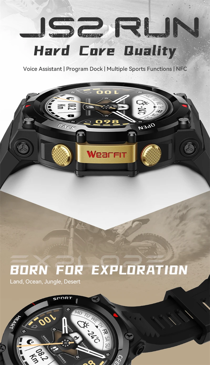 JS2 RUN Smart Watch Fitness Tracker description image