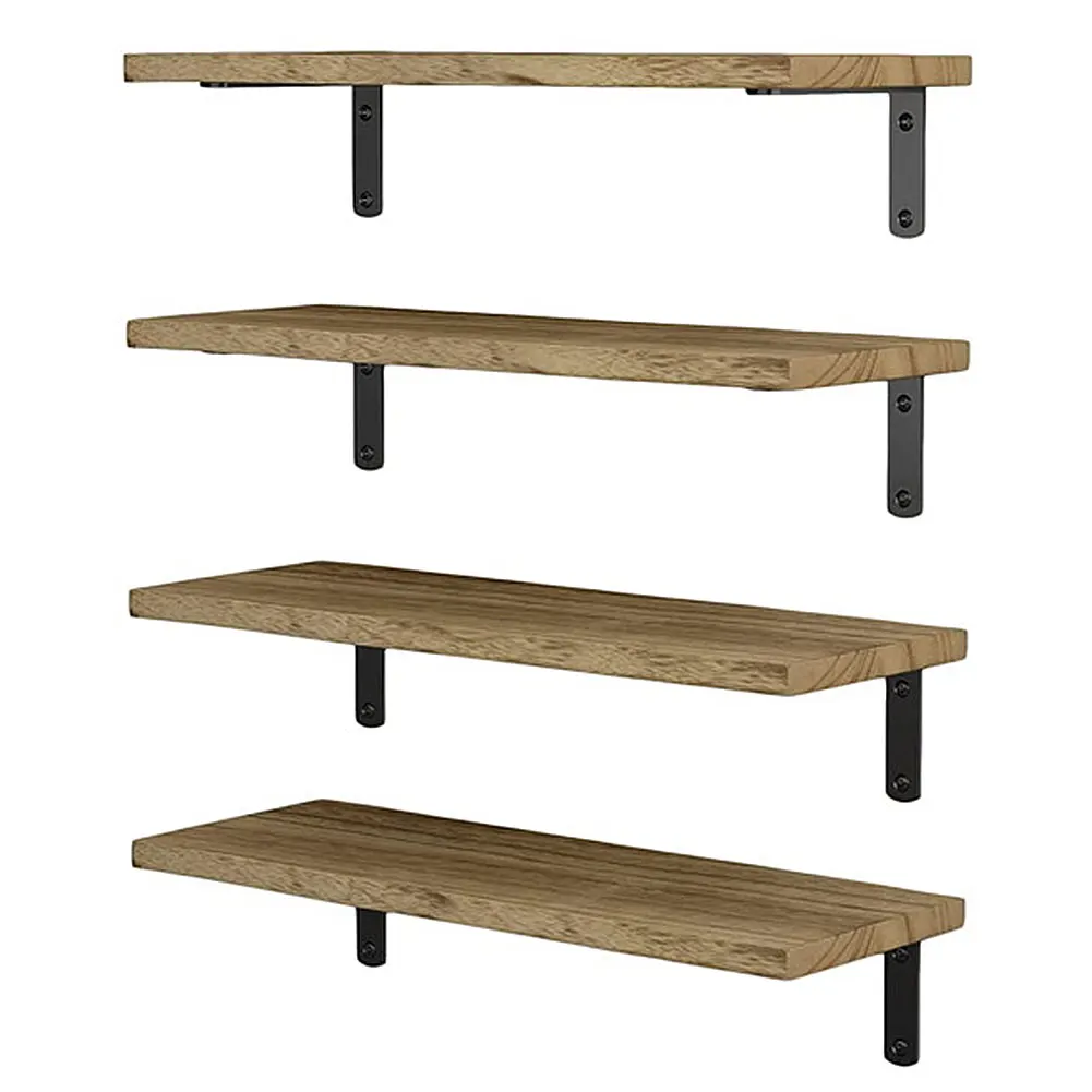 Description Picture 5 of itemFloating Shelves, 4 Layer Easy to Install Wall Mounted Shelves, Rustic Wood Shelves for Wall Decor for Bedroom Living Room