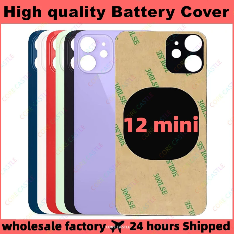 

For iPhone 12 Mini Back Glass Panel Battery Cover Replacement Parts High quality Big Hole Camera Rear Door Housing Case Bezel