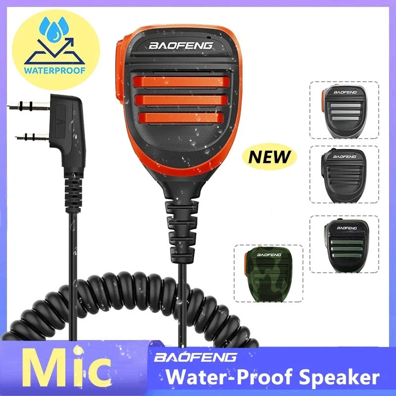 Baofeng 워키 토키 스피커 마이크 UV5R UV-16 Pro UV-13 Plus 양방향 라디오 QuanSheng UV-K5(8) UV-K6 용 방수 PTT 마이크