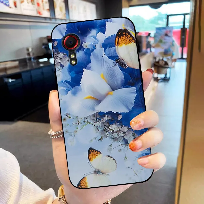 Floral Soft Silicone Back Case for Samsung Galaxy Xcover 5 - Durable Phone Protector Cover