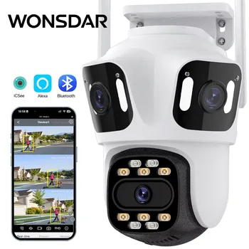Three Lens Wifi IP Camera HD Outdoor Wireless Security CCTV Camera AI Detect Auto Tracking P2P Surveillance iCSee APP 1