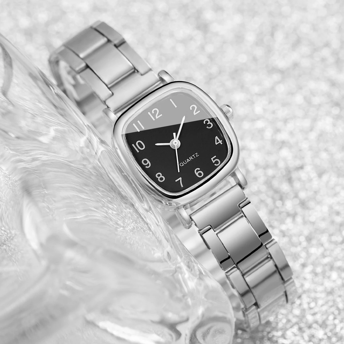 2/4PCS Fashion Square Arabisch Zifferblatt Frauen Uhren Damen Legierung Band Quarz Armbanduhr Mit Herz Armband (ohne Box) – Detail 10