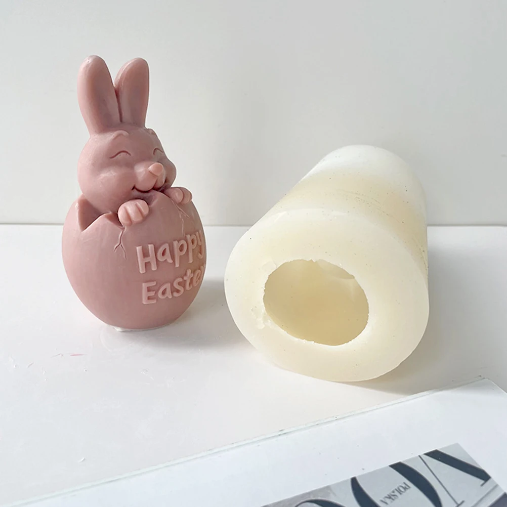 

3D Easter Egg Bunny Silicone Candle Mold Cute Rabbit Head Aromatherapy Soap Plaster Resin Mould Chocolate Candle Making Supplies