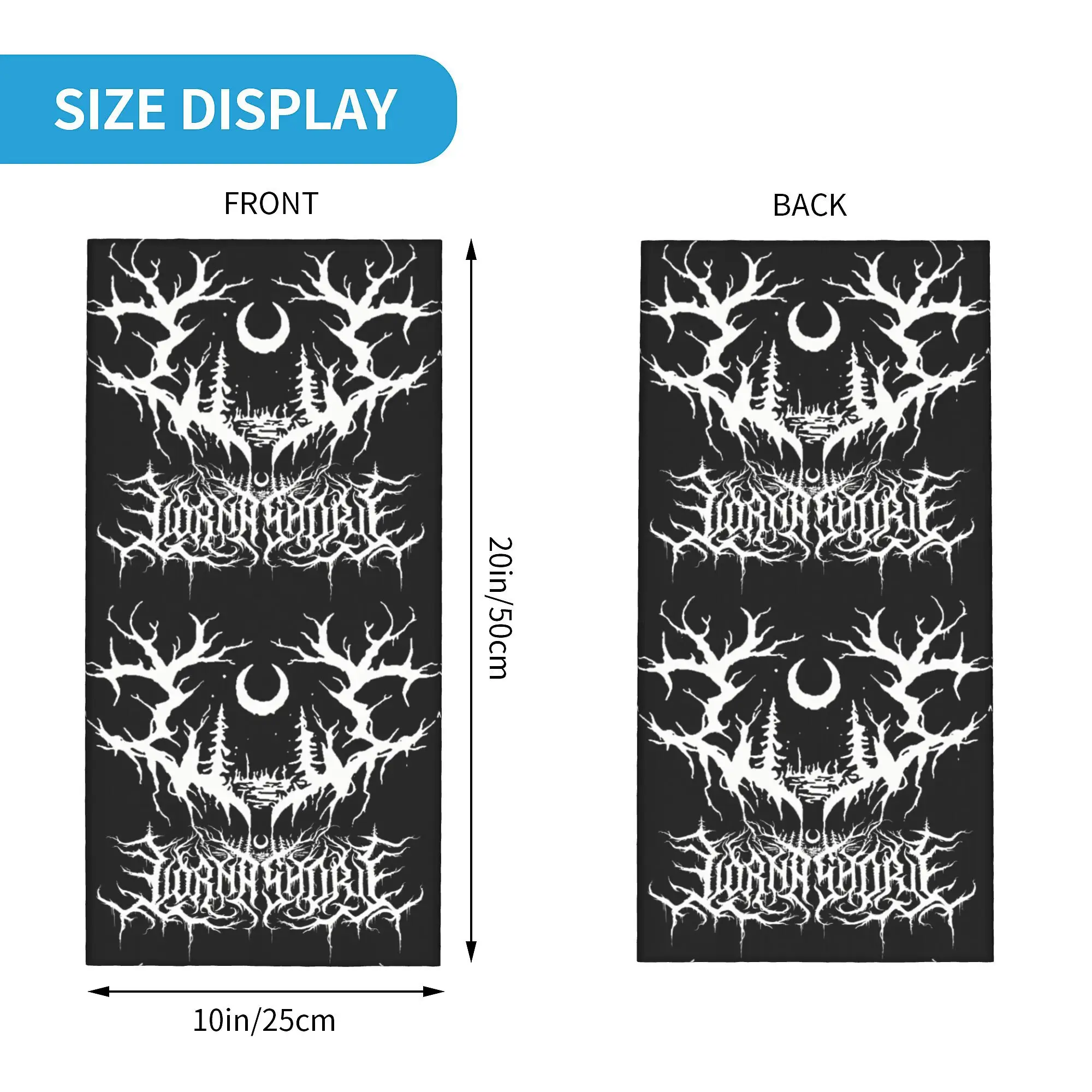 Lornas Death Metal Music Shores Bandana Neck Gaiter UV Protection Face Scarf Cover Women Men Headwear Tube Balaclava