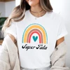 Super Tata Ranibow French Printed Shirts Funny Aunt Outfit T-shirt Women Short Sleeve Tee Tops Female Fashion Clothes T Shirt 1