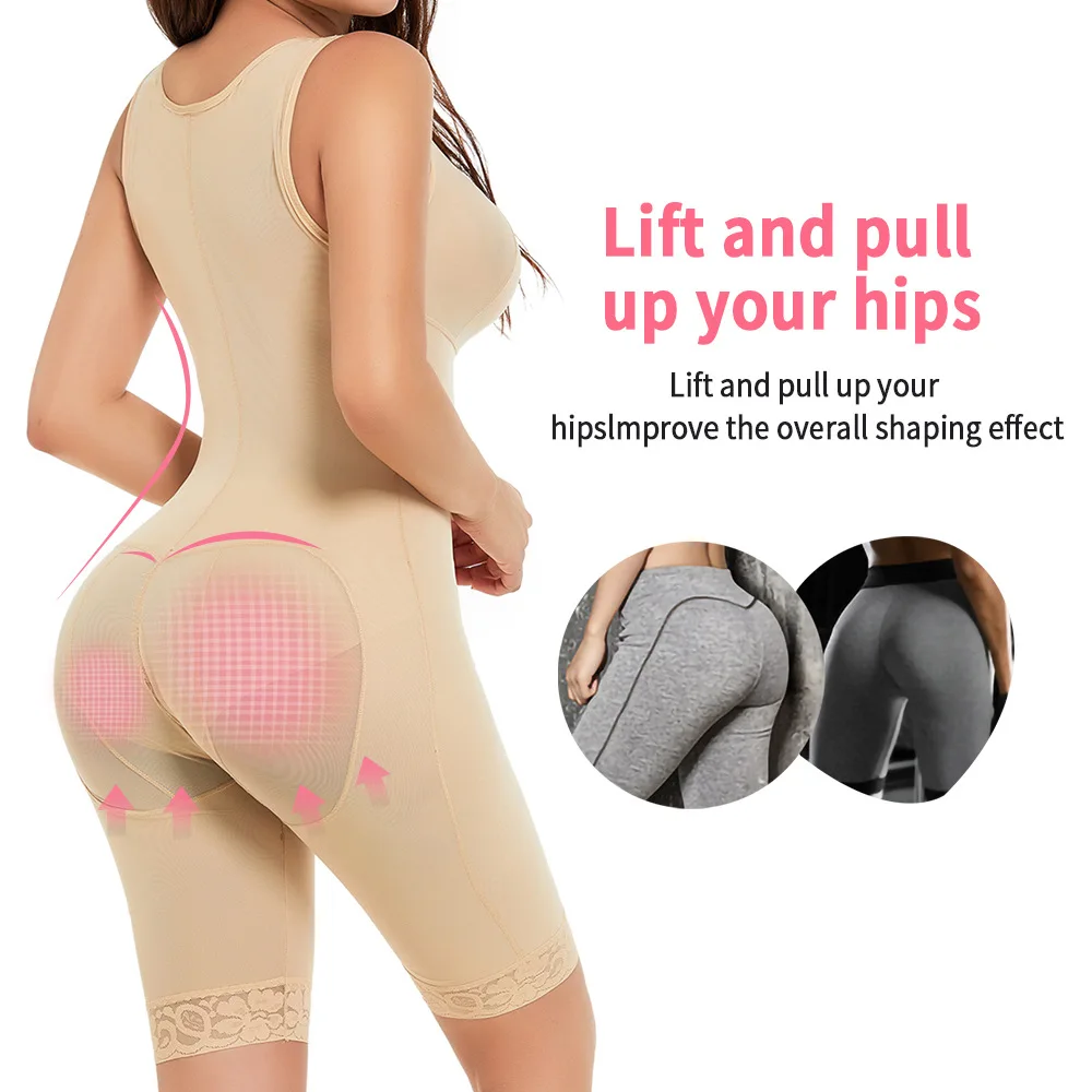 Bbl Faja Firm Control Bodysuit for Women High Waist Tummy Control Underwear with Butt Lifting Effect Slimming Body Daily Wear