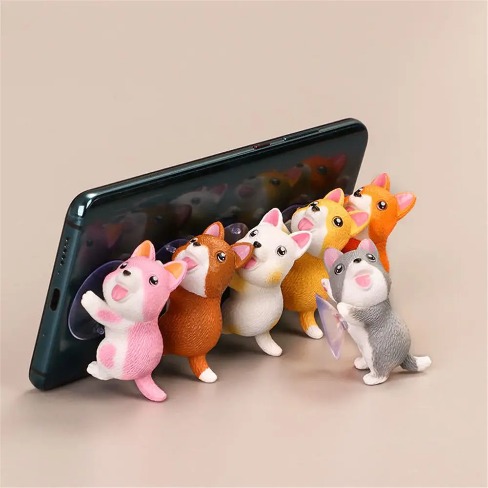 iphone holder for car Cute Dog Desktop Stand Phone Holder Accessories For Mobile Phones PVC Smart Phone Bracket For iPhone Samsung Huawei Xiaomi mobile holder for hand